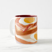 Eieren spek en toast tweekleurige koffiemok (Voorkant links)