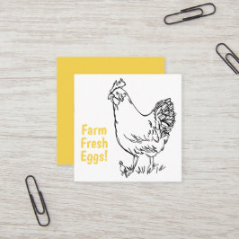 Eieren te koop Kip Boerderij Fresh Yellow Black Vierkante Visitekaartje
