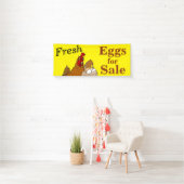 Eieren te Koop Spandoek Cartoon Kip Uw Tekst (Insitu)