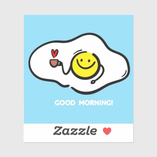 Eieren, tot op de ochtend sticker (Vel)