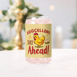 Eieren Uitstekende Dag Vooruit Grappige Kippenboer Blikvorm Glas