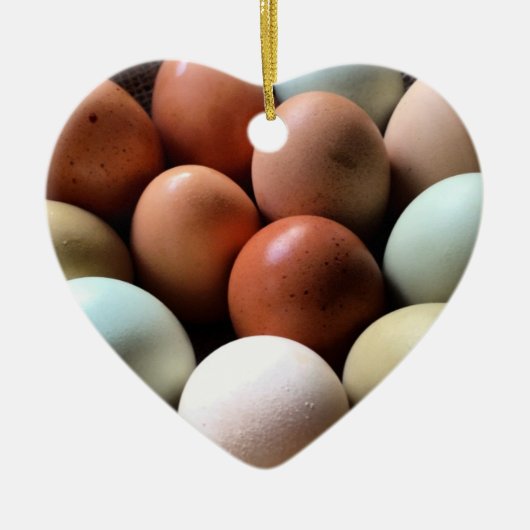  eieren van Boerderij van kippen Keramisch Ornament (Voorkant)