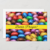 Eieren van de soort Buona Pasqua Chocolate Feestdagenkaart (Voorkant / Achterkant)