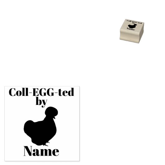 Eieren van kind - Silkie Bantam Rubberstempel (Gestempeld)