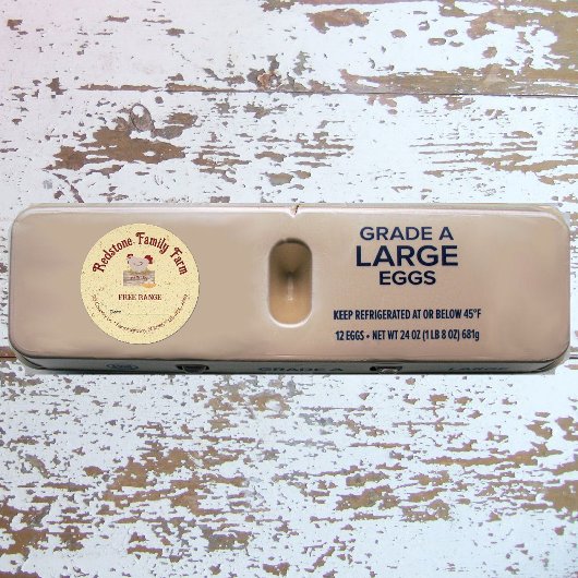 Eieren, vers ronde sticker