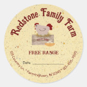 Eieren, vers ronde sticker (Voorkant)