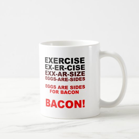 Eieren voor Bacon Funny Mug Koffiemok (Rechts)