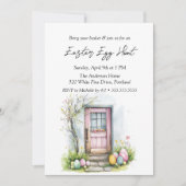 Eieren voor de deur Easter Egg Hunt Kaart (Voorkant)