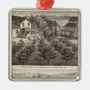 Eieren, wijkplaatsen, boerderijen metalen ornament
