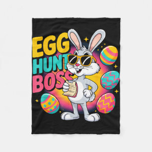 Eierenjacht grappige konijn retro baas fleece deken