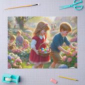 Eierenjacht Kinderen met Pasen Tissuepapier (Craft)