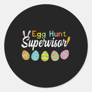 Eierenjacht Supervisor Grappige Pasen T-shirts Moe Ronde Sticker