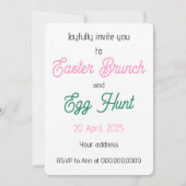 Eierenjacht. Uitnodiging (Achterkant)