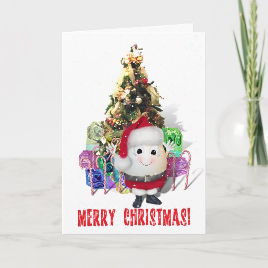 Eiergewone Kerstman Kerstmis Ei Feestdagen Kaart (Voorkant)