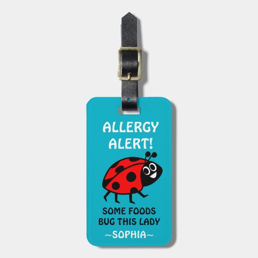Eiergy Ladybug Medical Alert Label Bagagelabel (Voorkant verticaal)