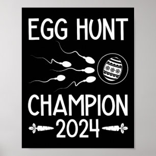 Eierjacht Kampioen Grappige Vader Pasen Zwangersch Poster