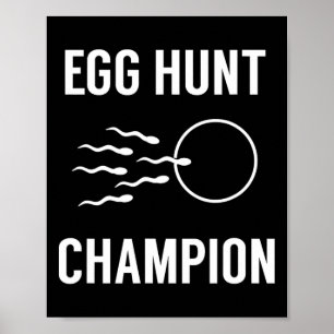 Eierjacht Kampioen Plezier Papa Pasen Zwangerschap Poster