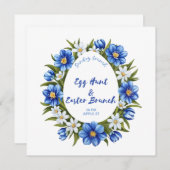 Eierjacht, paasbrunch save the date (Voorkant / Achterkant)