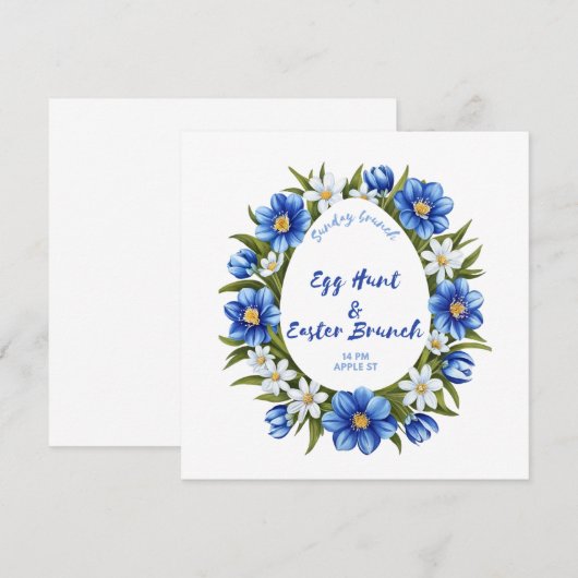 Eierjacht, paasbrunch save the date (Voorkant / Achterkant)