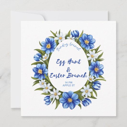 Eierjacht, paasbrunch save the date (Voorkant)