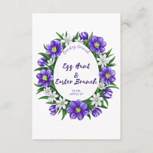 Eierjacht, Paasbrunch uitnodiging Informatiekaartje (Voorkant)