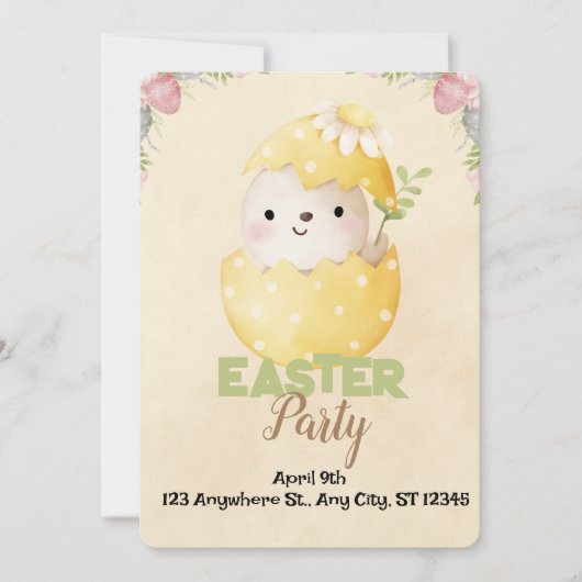eierjacht Pasen feest uitnodiging (Voorkant)