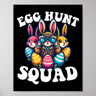 Eierjacht Squad Grafisch Pasen Eierjacht Paasfeest Poster