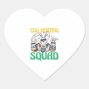 Eierjacht Squad Pasen Grappig Kind Paaseierjacht Hart Sticker