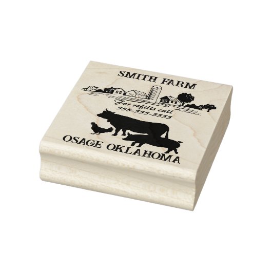 Eierkarton Etiket kleine Homestead Boerderij Rubberstempel (Stempel)