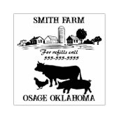 Eierkarton Etiket kleine Homestead Boerderij Rubberstempel (Afrduk)