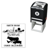 Eierkarton Etiket kleine Homestead Boerderij Zelfinktende Stempel (In situ)