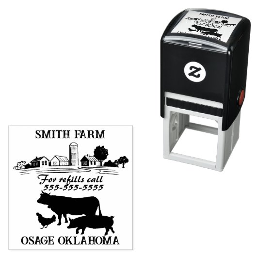 Eierkarton Etiket kleine Homestead Boerderij Zelfinktende Stempel (In situ)