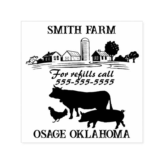 Eierkarton Etiket kleine Homestead Boerderij Zelfinktende Stempel (Design)