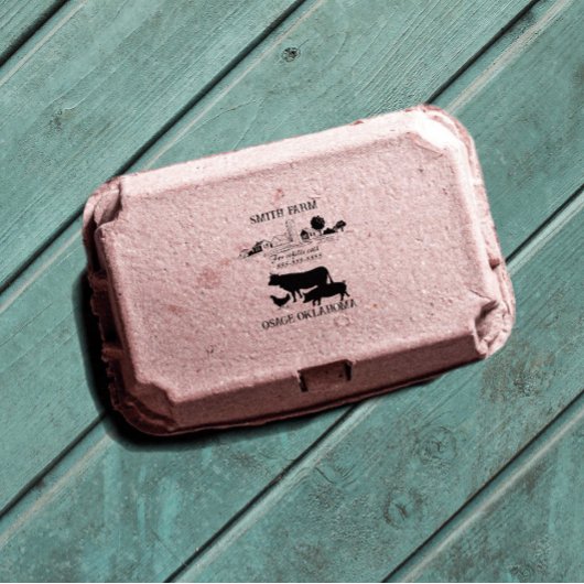 Eierkarton Etiket kleine Homestead Boerderij Zelfinktende Stempel