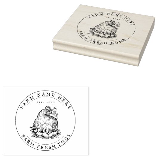 Eierkarton Stamp  Boerderij Rubberstempel (Gestempeld)