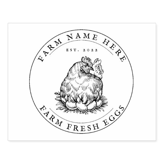 Eierkarton Stamp  Boerderij Rubberstempel (Afrduk)