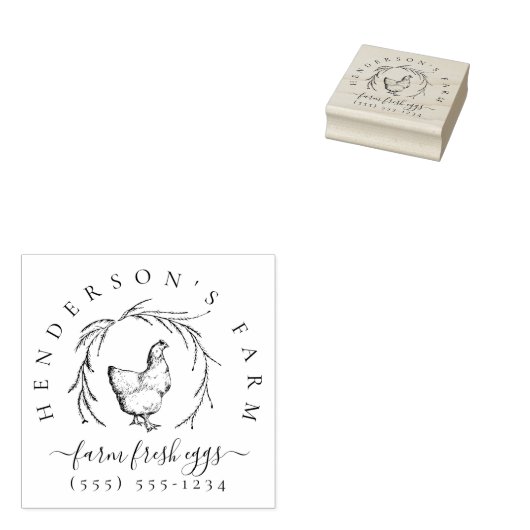 Eierkarton voor eigen  Boerderij Rubberstempel (Gestempeld)