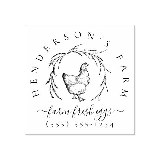 Eierkarton voor eigen Boerderij Rubberstempel (Afrduk)