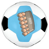 Eierkartonnen cartoon-illustratie voetbal (Gedraaid)