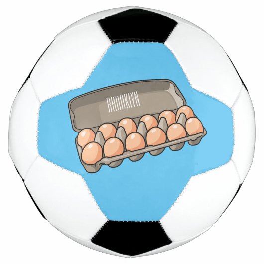 Eierkartonnen cartoon-illustratie voetbal (Voorkant)