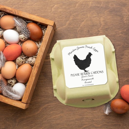 Eierkartonnen Label op maat kippen eierdoos scharr