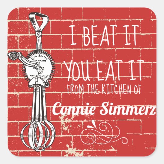 Eierklopper baksteen uit de keuken van sticker (Voorkant)