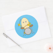 eierkopdrummer ronde sticker (Envelop)