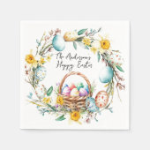 Eiermand met decoratieve eieren I bloemenPasen Servet (Voorkant)