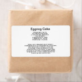 Eiernog Cake receptenetiketten Etiket (Insitu)