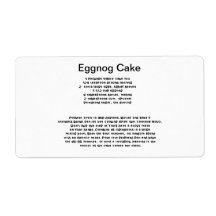 Eiernog Cake receptenetiketten