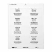 Eiernog Cake receptenetiketten Etiket (Full Sheet)