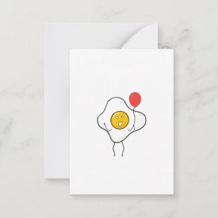 Eierontwerp met ballon, personaliseer, pas aan notitiekaartje