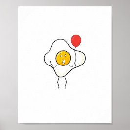 Eierontwerp met ballon, personaliseer, pas aan poster