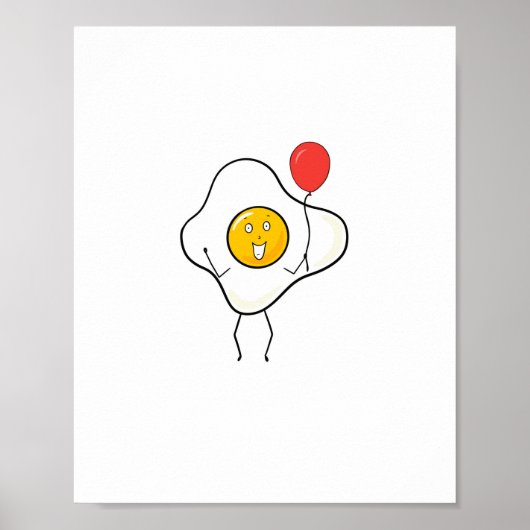 Eierontwerp met ballon, personaliseer, pas aan poster (Voorkant)